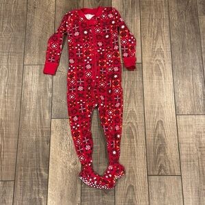 Hanna Andersson Toddler Zip Footed Sleeper Pjs Organic Cotton Red Sz 3t